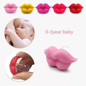 Silicone Pacifier with Funny Mustache and Red Lips – Orthodontic Baby Soother and Teether for Toddlers